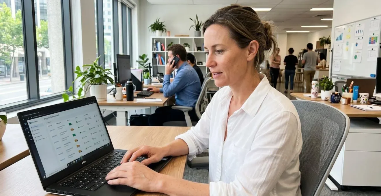 Femme consultant la console d'administration pour suivre ses envois recommandés électroniques